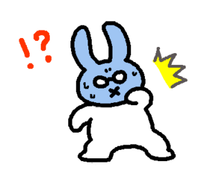 びっくりして青ざめるうさぴこ